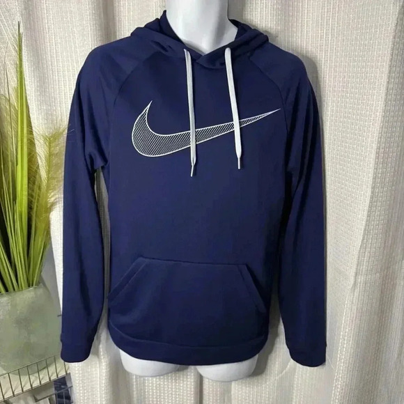 Nike Unisex Small Royal Blue Hooded Sweater w/Hand Warming Pockets Lined - Picture 1 of 9